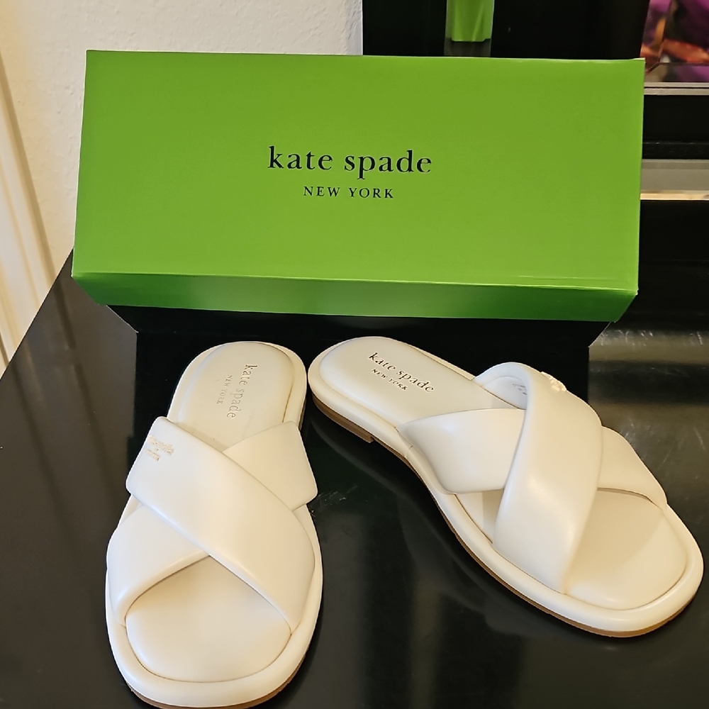 Kate Spade White Criss-Cross Sandals